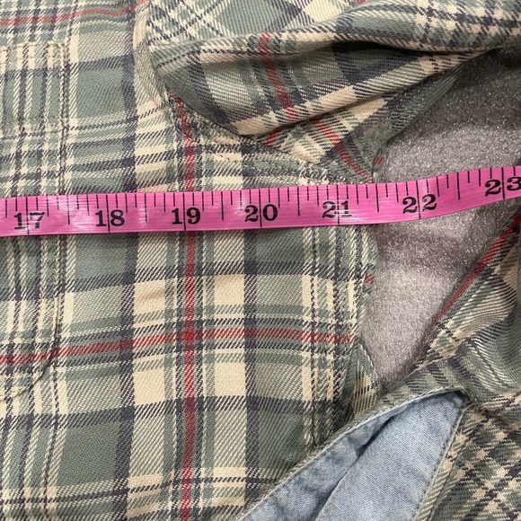 [M]Faherty Green and Cream Plaid Button Up Organic Cotton LS Shirt - Picture 4 of 6